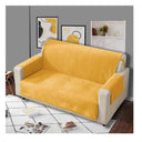 LXINDIA sofa cover KINGLY Velvet Quilted Universal Elastic Sofa Cover (2 Seater) (Yellow)