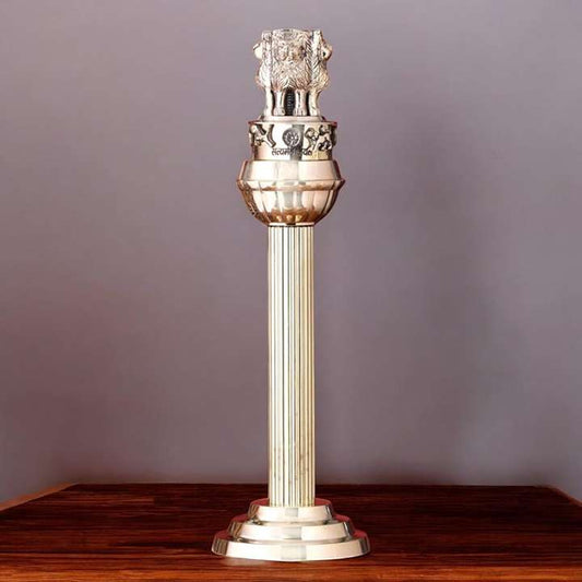 LX INDIA Ashoka Stambh KK Brass Ashoka Sthambh Showpiece Statue H-11inch