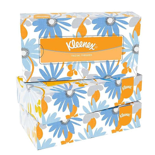 LXINDIA Tissue Kleenex 2 ply Facial Tissue Flat Box, 100 Pulls, Pack of 3 (Total 300 Sheets) (60035)