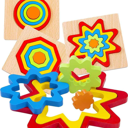 LX INDIA puzzle KLIFFOO Toddler Games Wooden Toys Montessori Rainbow Shape Sorting Puzzle Age 1 2 3 4 Year Old