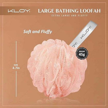 LXINDIA Loofah KLOY Large Bath Loofah Sponge Scrubber Exfoliator (Peach and Blue)