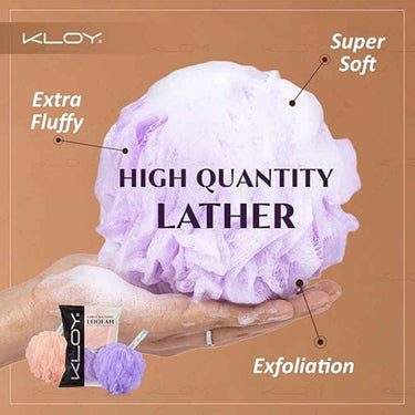 LXINDIA Loofah KLOY Large Bath Loofah Sponge Scrubber Exfoliator (Peach and Purple)