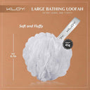 LXINDIA Loofah KLOY Large Bath Loofah Sponge Scrubber Exfoliator (White and Gold)