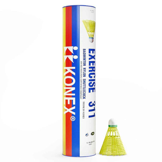LX INDIA Shuttle Cock Konex Nylon Shuttlecock (Yellow, Pack of 12)