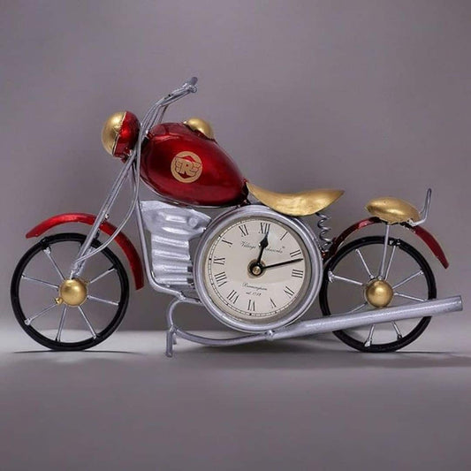 LX INDIA Antique Table clock KRAFTSKALA Vintage Royal Bullet Motor Bike with Antique Clock