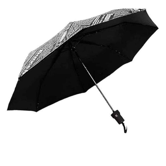 LX INDIA Umbrella Kraptick News Paper Printed Umbrella Black