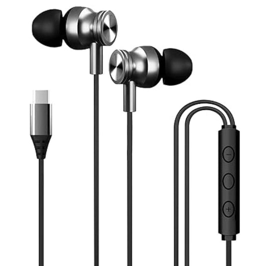 LX INDIA Earphones Kratos C Type Earphones Wired, 13mm Bass Drivers Earphone
