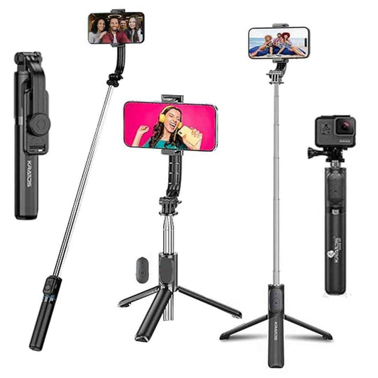 LX INDIA Mobile Tripods Kratos Extendable Selfie Stick Tripod Stand up to 100 cms Long, 360° Rotation