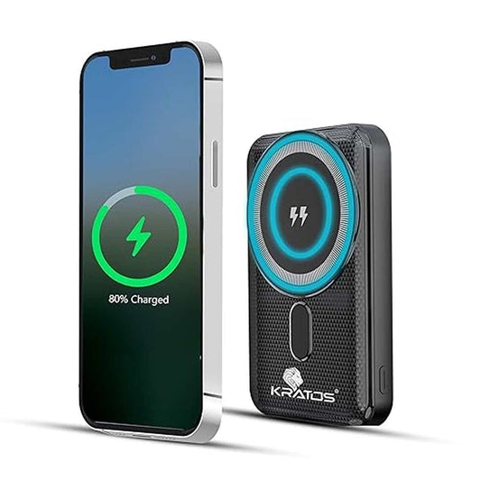LX INDIA Power Bank Kratos Legend Prime Mini Wireless Powerbank 10000mAh 15W , Black