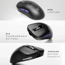 LXINDIA Mice Kreo Pegasus 58g Ultra-Light Wireless Gaming Mouse