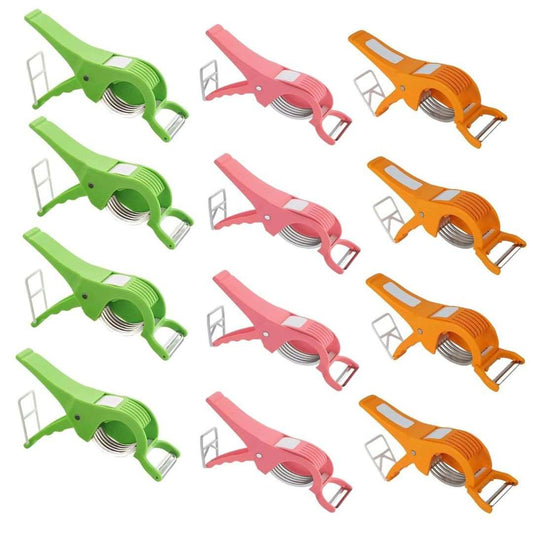 LX INDIA peeler Kuber Industries 2 in 1 Peelers Pack of 12 Multicolor