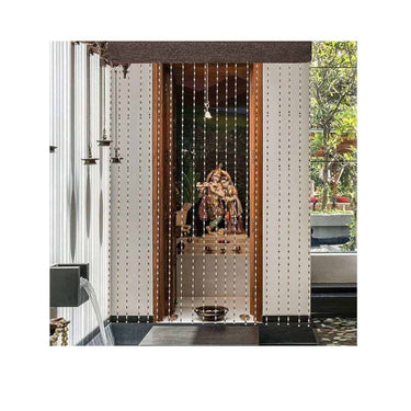 LXINDIA Curtains Kuber Industries 2 Pieces Strings Wooden Bead Curtain Fancy Sparkling Door (Brown) CTKTC45861