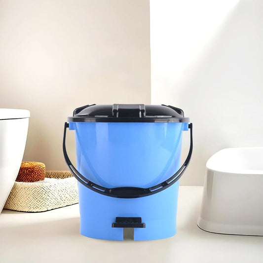 LX INDIA Bin Kuber Industries 7 Ltr Plastic Dustbin Blue and Black