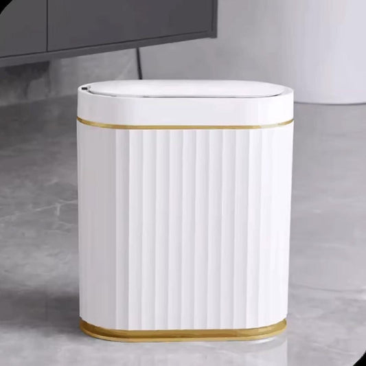 LX INDIA Bin Kuber Industries 7L Stainless Steel Automatic Motion Sensor Dustbin (White and Gold)