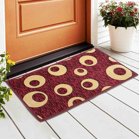 LX INDIA bath mat Kuber Industries Anti Slip Bathroom Mat Circles Design (Brown)