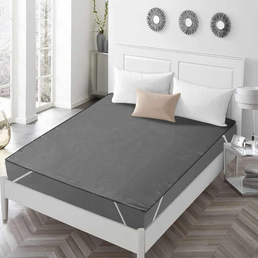 LX INDIA Mattress protector Grey Kuber Industries Blue PVC Double Bed Mattress Protector