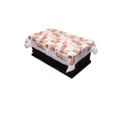 LXINDIA Table Cloth Kuber Industries Checks Print Exclusive Table Cloth 4 Seater 60x40 (Cream)