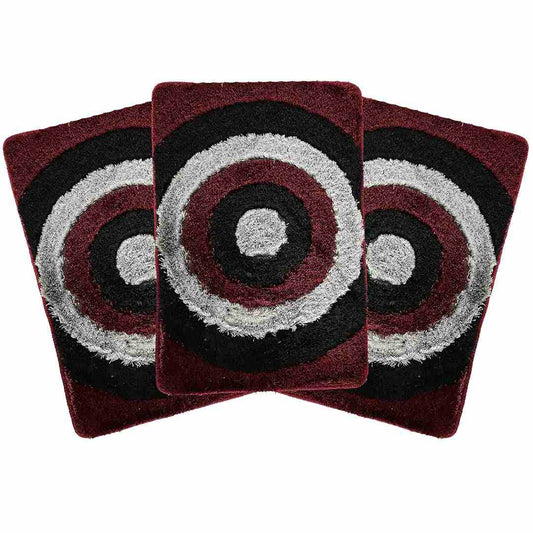 LXINDIA bath mat Kuber Industries  Pack of 3 Anti Slip Bathroom Mat (Grey and Maroon)