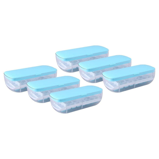 LX INDIA Ice Cube Tray Blue Kuber Industries Pack of 6 Ice Cube Tray with Lid