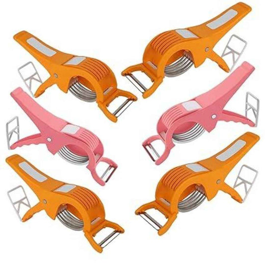 LX INDIA Fruit Cutter Kuber Industries Pack of 6 Vegetable Cutter | Peeler for Vegetables and Fruits | 2 in 1 Peelers for Kitchen