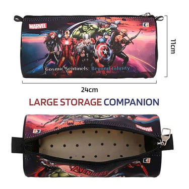 LXINDIA Pencil Box Kuber Industries Round Marvel Avengers Pencil Pouch for Kids