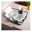 LXINDIA Sink organizer Kuber Industries Stainless Steel Dish Drying Rack For Kitchen With Water Strainer Tray