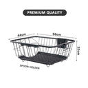 LXINDIA Sink organizer Kuber Industries Stainless Steel Dish Drying Rack For Kitchen With Water Strainer Tray