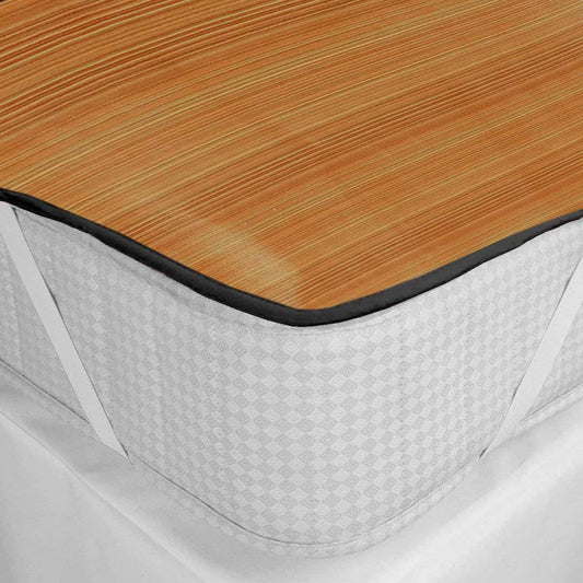 LX INDIA Mattress protector Kuber Industries Wooden Design Waterproof Double Bed Mattress Protector