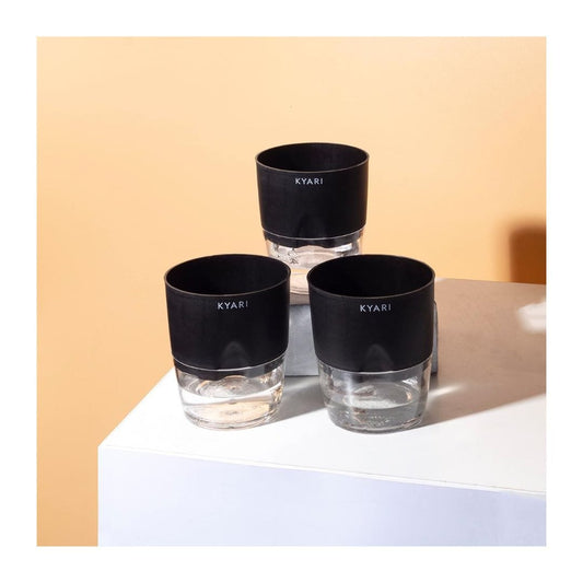 LX INDIA Self-watering plant pots KYARI Combo of 3 Black Self-Watering Pots for indoor plants