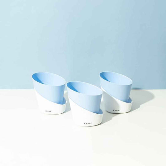 LX INDIA Self-watering plant pots KYARI Self-Watering Pots for Indoor Plants (Combo of 3, Baby Blue)