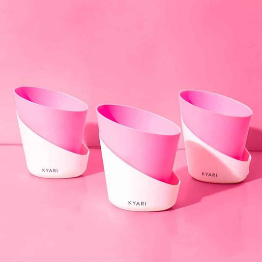 LX INDIA Self-watering plant pots KYARI Self-Watering Pots for Indoor Plants (Combo of 3 Baby Pink)