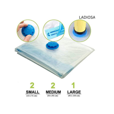 LX INDIA Vacuum Storage Bags Ladiosa Vacuum Bags,Clothes Storage Bag ,Acrylic,2.5 Cm,2.5 Cm,White