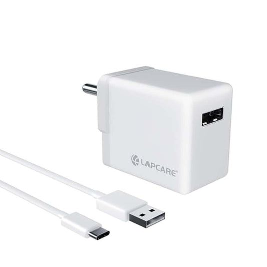 LXINDIA Mobile Charger LAPCARE Adopt 30W USB Mobile Charger with 1M Type C 30W Cable (White)