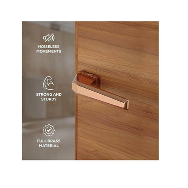 LXINDIA Lock LAPO Premium Door Lock Set for Bathroom Mortise Door Lock Handle Set for Balcony (PVD Rose Gold Finish)