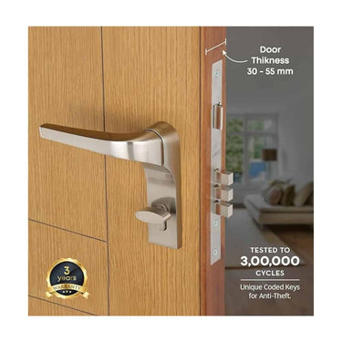 LXINDIA Lock LAPO Premium Mortise Door Locks for Main Door Lock for Bedroom Matt finish