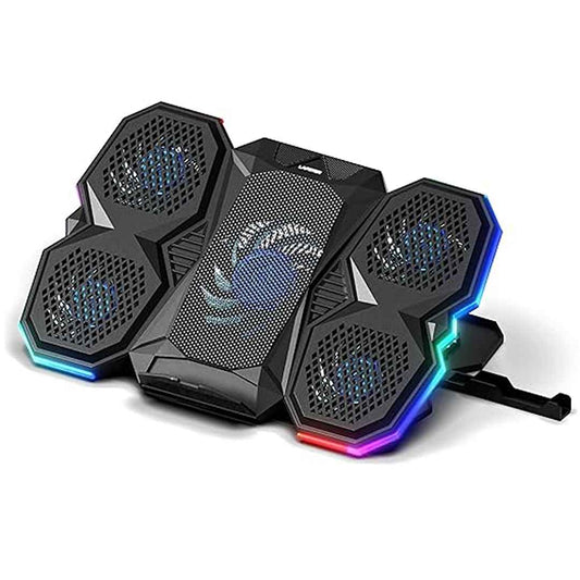 LX INDIA Cooling pad Lapster Chillpro Breeze Laptop Cooler pad with 5 Cooling Fans  (Black)