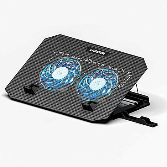 LX INDIA Cooling pad Lapster Chillpro Ultra Laptop Cooler pad with Dual Cooling Fans  (Black)