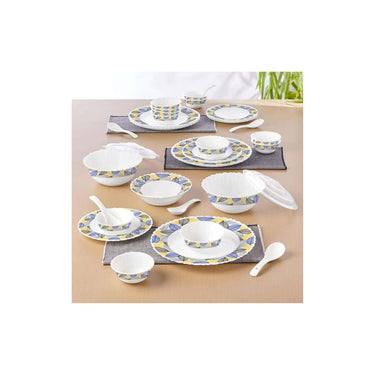 LXINDIA Dinner Set Larah by Borosil Silk Series 35 Pieces  Kora Opalware Dinner Set