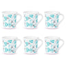 LXINDIA Tea Set Larah by Borosil Stardust Opalware Mug Set of 6 Pcs Tea