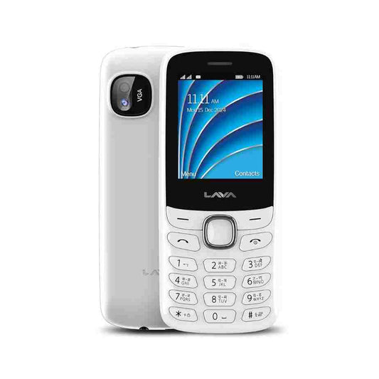 LX INDIA Keypad Phone White Lava A1 Vibe (2025) Dual SIM Keypad Phone with 2'' Big Display