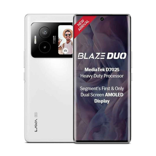LXINDIA Smart phone Lava Blaze Duo 5G (Arctic White, 8GB RAM, 128GB Storage)