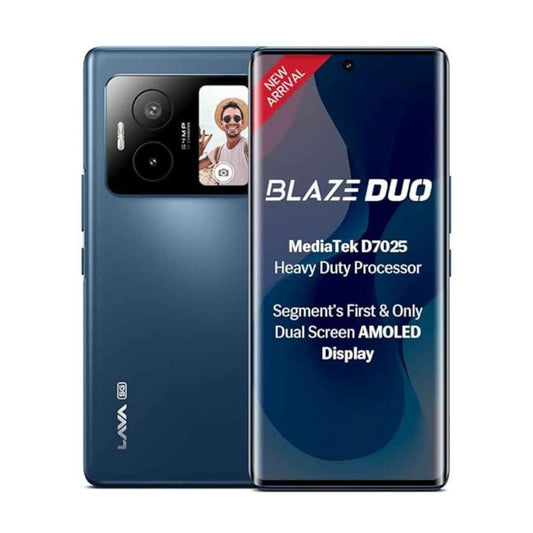 LXINDIA Smart phone Lava Blaze Duo 5G (Celestial Blue, 8GB RAM, 128GB Storage)