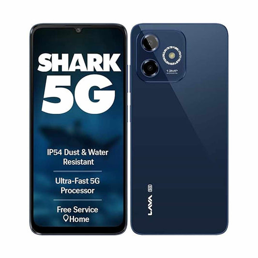 LX INDIA Mobile Phones Lava Shark 5G (Steller Blue, 4GB RAM, 64GB Storage)