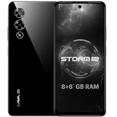 LXINDIA Smart phone Lava Storm 5G 8GB RAM 128GB ROM (Thunder Black)