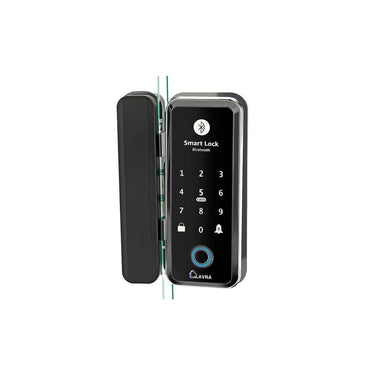 LXINDIA Lock LAVNA LA5 Glass Door Lock with 6 Way of Access Fingerprint (LA5 Bluetooth)