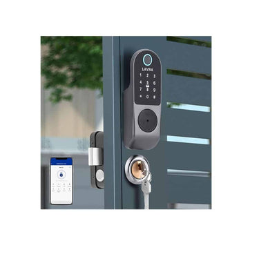 LXINDIA Lock LAVNA LE50 Smart Electronic Metal Door Lock with Bluetooth Mobile App (Black &amp; Grey)