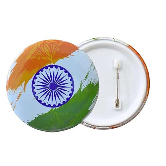 LX INDIA Flag-Themed Badges LC Indian Tricolour Flag Badges | Pack of 10
