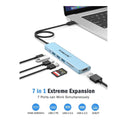 LXINDIA Dock Station Lemorele USB C Hub 7 in 1 Adapter with HDMI 4K (Blue)