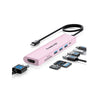 LXINDIA Dock Station Lemorele USB C Hub 7 in 1 Adapter with HDMI 4K (Pink)