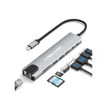 LXINDIA Dock Station Lemorele USB C Hub 8 in 1 with Ethernet